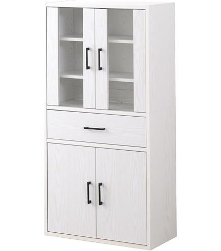 Amazon.co.jp: パモウナ 食器棚YC プレーンホワイト 幅105×高さ180