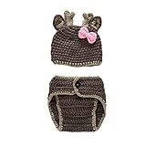 Zhhlinyuan Newborn Baby Photography Props Infant Knit Crochet Costume Outfits Beanie+Shorts 0-4M 393