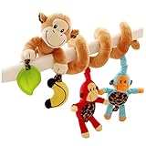 B-PING ベビーベッドハンギング ベビーキッズベアー装飾おもちゃ 知育玩具　赤ちゃん おもちゃ 猴子 星　プレゼント (マンキー)