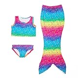 Pettigirl 女の子虹色のプリンセスマーメイド3PCSビキニ水着、110