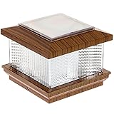 GreenLighting 5" x 5" Solar LED Post Cap Lights w/Adapter (Wood Grain) [並行輸入品]