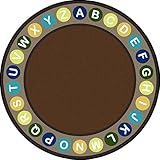 Joy Carpets Kid Essentials Early Childhood Round Alphabet Spots Rug Earthtone 13'2 [並行輸入品]