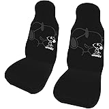 Amazon カーシートカバースヌーピー 9 アニメ 前席用 ２枚セット カー用品 防汚 軽 気性 洗える 普通車 適用 フロント 取付簡単 軽自動車 シートカバー 背面フルカバー ブラック 運転席 助手席 車用 シート カバ シートカバー 車 バイク
