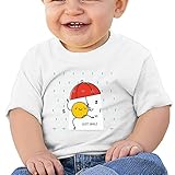 傘を持つ幸せな性格ダンス子供服 ベビーTシャツ 半袖 男の子 女の子 クルーネック カジュアル