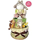 出産祝いに大人気！おむつケーキ となりのトトロ /赤ちゃんの内祝い・誕生日プレゼント ギフトセット ダイパーケーキ/男の子or女の子 (パンパースM31枚 （1歳のお誕生日プレゼント用に）)