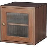 組合せて楽しいキューブBOX★cuby(キュービー）ガラス扉キャビ39ｘ39 ブラウン