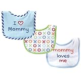 Luvable Friends I Love Mommy and Daddy Baby Bibs, Blue Mommy, 3-Count by Luvable Friends