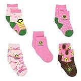 John Deere Girls 5パッククルーソックス(ベビー) カラー: ブラウン