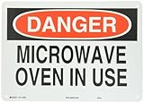 Brady 25267 Plastic Radiation & Laser Sign, 10" X 14", Legend "Microwave Oven In Use" [並行輸入品]