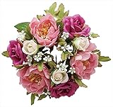 エルアーツ 造花 ヌベールローズリング 直径12cm・花径2~6.5cm ピンク E3787-02