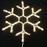 Queens of Christmas WL-SNOWF-24-WW Rope-Lit Snowflake, 24, Warm White by Queens of Christmas