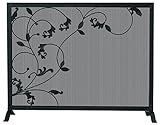 Uniflame s-1043 31インチ高1パネルブラック画面with Flowingリーフデザイン、 ブラック S-1043