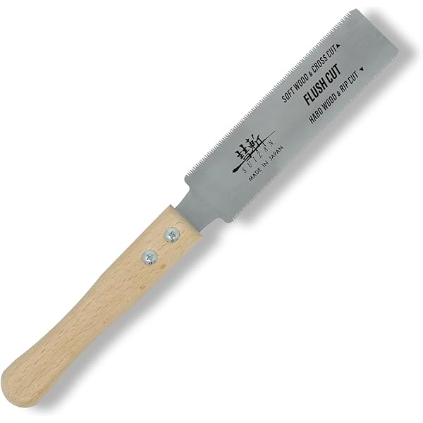 SUIZAN Japanese Ryoba Pull Saw 7 Inch Double Edge Hand Saw for