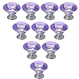 Dresser Knobs YIFAN 10Pcs 30mm Crystal Glass Diamond Shape Cabinet Knobs Cupboard Drawer Pull Handle
