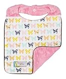 Baby Girl Bib - Reversible - Butterfly on Pink Minky by Polka Dot Moon