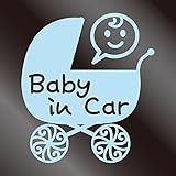 nc-smile Baby in car ステッカー ベビーカー Baby carriage (ミルキーブルー)