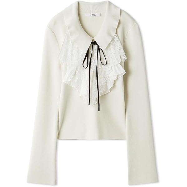 Amazon | ラッフル刺繍ニットプルオーバー SWNT251217LGRYF | セーター