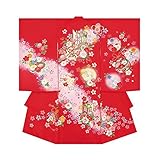 産着 初着 祝い着 女の子 着物 /B19赤・御所車刺繍