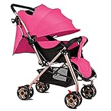 赤ちゃんの子供たちは、赤ちゃんキャリッジ、超軽量ポータブル折り畳み二方向ハイビュー傘、乳母車、子供用の車を乗ることができる座ることができます ( 色 : ピンク ぴんく )