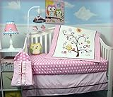 SoHo Pink Cherry Tree Baby Crib Nursery Bedding Set 4 pcs + 4 pcs Diaper Bag set (Total 8 Pcs Set) b
