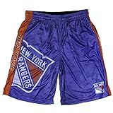 KLEW NHL New York Rangers Bigロゴポリエステルショーツ、Xラージ、ブルー