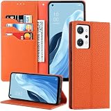 対応 Oppo reno7 a ケース 手帳型 スマホケース オッポ reno9 a カバー 手帳型 オッポ レノ7a レノ9a 手帳型ケース oppo ネノ 7A 9A OPG04 au A201OP CPH2353 SIMフリー ワイモバイル 楽天モバイル 通用 カードスロット、キックスタンド レイシ紋様本革レザー(オレンジ)