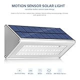 Hoomya 48個LED 太陽発電 人感センサーライト ボタン付き ワイヤレス 防水ソーラーライト、4-in-1ウォールライト 自動点灯消灯 屋外/屋内/軒先/庭/ガーデン/庭先/玄関周りなどの照明