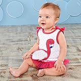 ベビーアスペン Baby Aspen 女の子用3D立体赤フラミンゴアップリケ付きドット柄チュニックxフリル付きブルマー上下2点セット [並行輸入品]