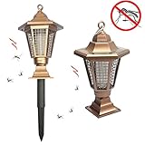 庭園灯 洋式 ソーラー充電式 LEDガーデンライト 蚊駆除 飾りライト LEDソーラーライト 三つの取付け式 電源不要 (金色)