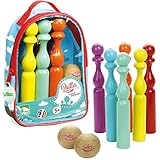 Vilac - 4049 - Jouet en Bois - 6 Quilles Laquées en Sac - 21 cm