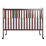 Dream On Me Full Size 2 in 1 Folding Stationary Side Crib Espresso [並行輸入品]