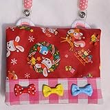 移動ポケット 女の子 マジックテープ式 ティッシュ入れ ラミネート ハンドメイド クリスマス 日本製