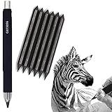 5.6mm シャープペンシル 自動クラッチリードホルダー 5.6mm リードアート メカニカルクラッチ 大工ペンシル グラファイトペンシル ドラフトドローイング 書き込み スケッチ用 ブラック(4Bリード6本付き)