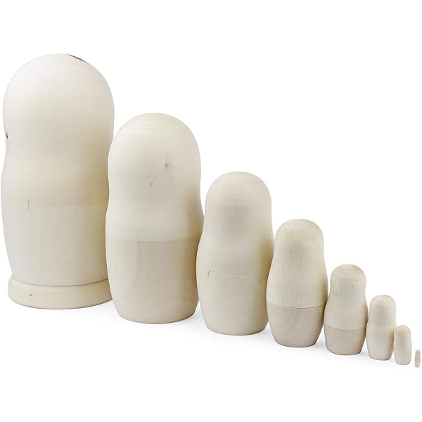 DIY 7 Matryoshka Nesting Dolls Blank 