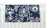 KESS InHouse Laura Nicholson Passion Flower Navy Floral Fleece Baby Blanket 40 x 30 [並行輸入品]