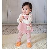 優雅 yuga☆【箱入り】「コンビ・チュニック 80cm +ボーダー・レギンス 80cm 2点セット ピンク」  オーガニックコットン100%   ベビー 服  男の子 女の子 兼用 ロンT トレーナ