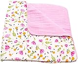 Little Unicorn Cotton Muslin Blanket Quilt - Berry & Bloom Purple Pink Yellow [並行輸入品]