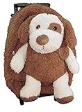 Plush Puppy Dog Brown Furry Trolly Rolling Backpack w/ Wheels [並行輸入品]