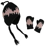 N 'iceキャップLittle Girls andベビーソフトシェルパ裏地マイクロフリースパイロット帽子とミトンセット US サイズ: M カラー: ブラック
