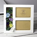 ローズガーデンのフォトスタンド♪ペアフォトブルー系のバラ　写真2枚タイプ（プリザーブドフラワー）　クリアケース付き　写真立て