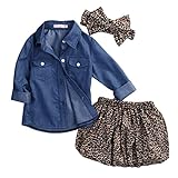 Zhhlinyuan Cute ベビー 長袖 Denim Shirt+Tutu Skirts+Headband Outfits Infant Girls 3 piece 衣類 Sets