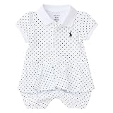 ラルフローレン 半袖 パフスリーブ ワンピース&ブルマ Cotton polo dress & bloomer ベビー 襟付き 女の子 （サイズ：6m、カラー：White/Navy） Polo Ral
