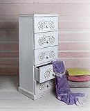 クリスマスギフト木製アルモアストレージ引き出しの胸Small 5 26インチ長家具自転車デザインジュエリーTrinketsメイクアップツールアクセサリーホルダーボックスホワイトアンティーク調仕上げ