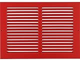12" x 8" RETURN GRILLE - Easy Air FLow - Flat Stamped Face [Red] [並行輸入品]