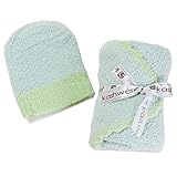 (カシウエア)kashwere ベビーブランケット Solid BABY BLANKET TRIM & CAP Aqua Green [並行輸入品]