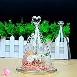 SHINA DIYガラス カバー　ダイヤモンド飾り　 ハート飾り 透明 花 装飾 花瓶 ボトル 風景 プレゼント 雑貨 飾り 結婚式 容器 (ハート飾り)