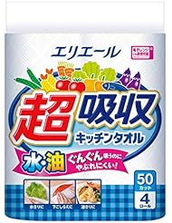 エリエール キッチンペーパー 超吸収 キッチンタオル 50カット&times;4ロール パルプ100%
