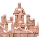 TYGJ オリジナル 積み木 つみき 赤ちゃんベビー用　　キューブ　1歳から　天然木材使用 知育玩具 北欧　収納袋に付き　100P　誕生日プレゼント