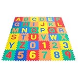 Wonder Mat Non-Toxic Non-Recycled Alphabet Letters & Counting Numbers Soft Foam Learning Waterproof 