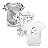 Mum'scare 赤ちゃん用 ベビー 半袖 ボディスーツ ロンパース ジャンプスーツ 男の子 3枚 (80 cm (9 - 12か月))